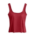 thumbnail image 5 of Soyumi Yoga Bras for Women, Padded Seamless Racerback Sports Bra Medium Support Workout Crop Top for Gym Fitness Running Comfortable Longline, Red, 5 of 5