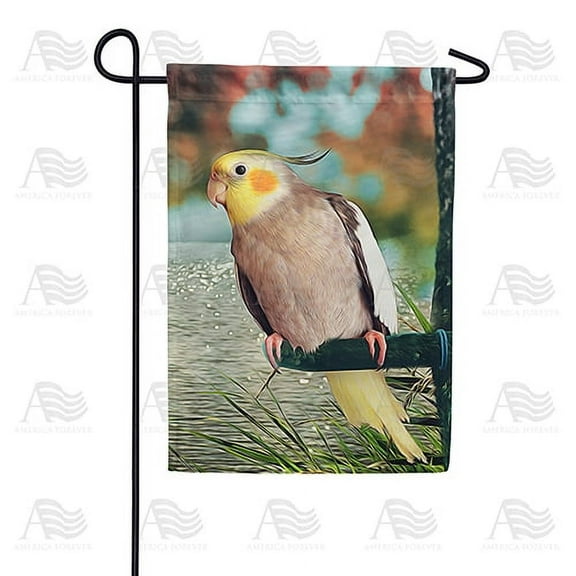 America Forever Spring Bird Garden Flag 12.5 x 18 inches Double Sided Hello Spring, Lake, Nature, Positive Vibes - Seasonal Yard Lawn Outdoor Decorative Yellow Cockatiel Garden Flag