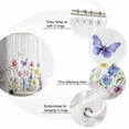 thumbnail image 3 of Purple Blue Pink Flower Shower Curtain, 60" x 72", Wildflower Butterfly Plant Waterproof Bathroom Curtain Washable Shower Curtain Set with 12 Hooks, 3 of 6