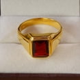thumbnail image 3 of 14K Yellow Gold Plated Garnet Ring For Men, Statement Ring, Gift For Him, Sterling Silver 925, Promise Ring, Men’s Gemstone Jewelry, 3 of 3