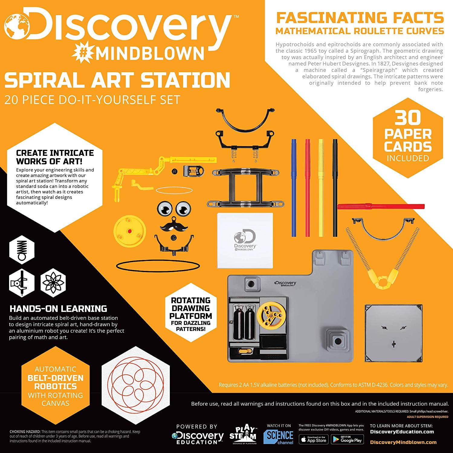 NEW Discovery Mindblown Spiral Art Station DIY Kit Robot Multicolor FREE SHIP