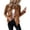 Brown, variant on Women's Faux Suede Jackets Fashion Fall Clothes Long Sleeve Open Front Cropped Coat Outwear Color L