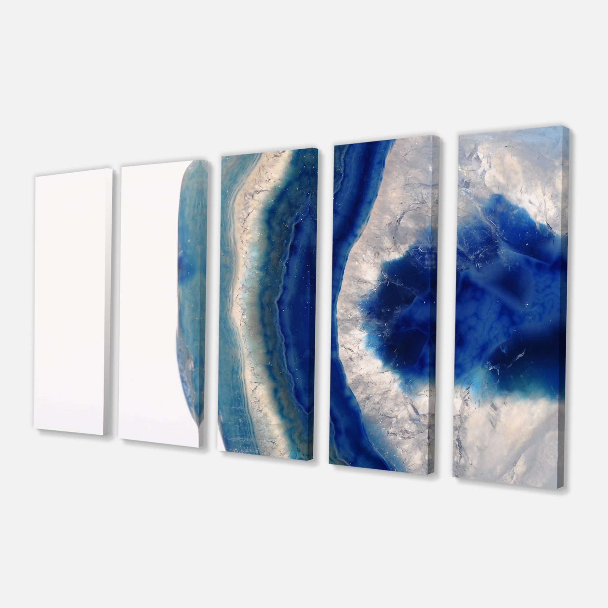 Designart 'Macro of Blue Agate Stone ' Abstract Canvas Wall Art Print