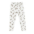 thumbnail image 5 of Odeerbi Kids Girls Leggings Cartoon Print Stretchy Tights Pants High Waist Leaf Printed Pants Stretchy Soft Tights Kids Summer Leggings School Wearing Brown, 5 of 5