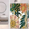 thumbnail image 4 of Bohemian Floral Bathroom Shower Curtain Colorful Boho Leaves Flowers Shower Curtain with Hooks Polyester Waterproof Fabric Paisley Unique Trendy Woman Shower Curtain Decor, 72x72 Inch, 4 of 4