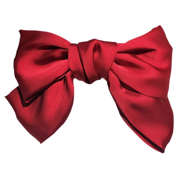 Pinza para el cabello con lazo grande rojo, parte posterior de la cabeza, pinza de resorte roja de Internet, pinza para el cabello, moño de niña, diadema con clip superior.