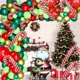 thumbnail image 4 of Kit de arco de guirnalda de globos navideños con globo navideño, globo de alce, globos de bastón de caramelo rojo y blanco navideños, rojo/verde/verde claro/dorado, 4 of 5