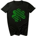 thumbnail image 1 of Pompotops Mode Femme Décontracté Col Rond T-Shirt Imprimé Fête de la Saint-Patrick Manches Courtes Ample Blouse, 1 of 3