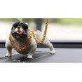 thumbnail image 3 of Estatuilla de perro de resina simulada exquisita estatua de perro lindo decoración interior del coche ornamento del tablero blanco, 3 of 5