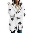 thumbnail image 1 of Abrigo y chaquetas informales con capucha y manga larga para mujer, otoño e invierno, holgado, de manga larga, con estampado de estrellas, con capucha, informal, blusa de poliéster para mujer, 1 of 8