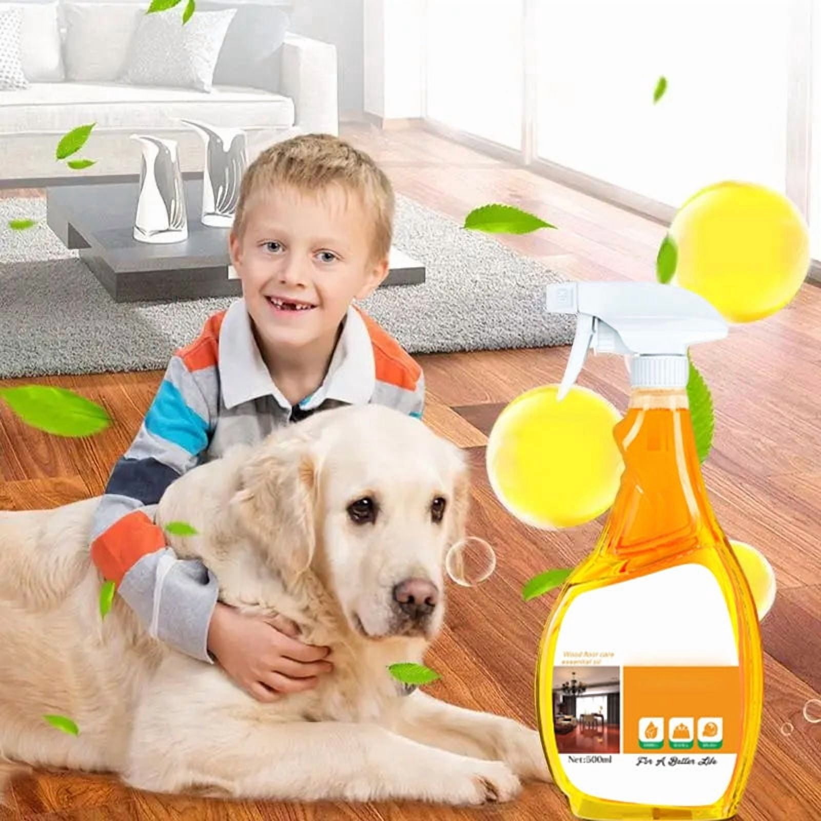 YiJuHui Beeswax Wood Floor Cleaner and Polish Spray - Restores Shine, Removes Scratches & Scuffs, Anti-Slip Formula for Hardwood Floors, Cleans and Protects, Fresh Scent, 500ml