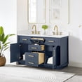 thumbnail image 4 of Gavino 54" Wood Vanity in Royal Blue White Engineered Stone Top no Mirror, 4 of 13