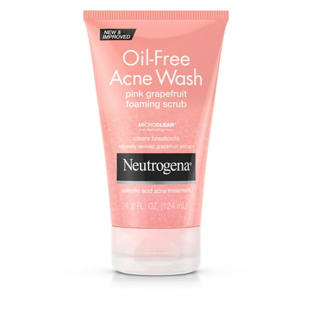 Neutrogena Oil-Free Pink Grapefruit Acne Wash Face Scrub, 4.2 fl.