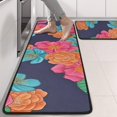 thumbnail image 2 of Kitchen Rugs Sets Of 2,Pioneer Flower Floral Print Pattern Anti Fatigue Kitchen Mat Rugs Non Slip Washable,Decorative Kitchen Floor Mats for Kitchen,Sink,Laundry,17"x47"+17"x47", 2 of 5
