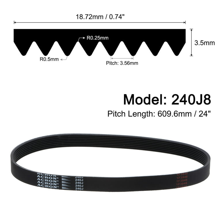 240J8 PJ V-Ribbed Belt 8 Ribs 24
