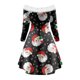 thumbnail image 3 of Vestidos de Navidad Para Mujer, Informal, Estampado Navideño, Manga Larga, Hombros Descubiertos, Vestido A La Rodilla, Minivestido de Fiesta Odeerbi ODB202890, 3 of 5