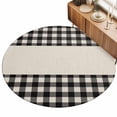 thumbnail image 2 of Round Area Rugs 3.3Ft, Retro Black Non-Slip Washable Circle Rugs Carpet, Farmhouse Buffalo Plaid Vintage Beige Indoor Outdoor Rug Floor Mats Throw Runner for Bedroom Living Room Bathroom, 2 of 8