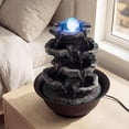 thumbnail image 2 of Gymax Tabletop Water Fountain w/Rolling Crystal Ball Color-Changing LED Light Pump, 2 of 10