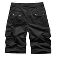 thumbnail image 4 of Nestiefly Men's Y2k Casual Lightweight Cargo Shorts Cotton Pants Elastic Waist Wide Leg Summer Outdoor Capri Shorts Below Knee 3/4 Loose Hiking Long Pants with 7 Pockets Black 4XL, 4 of 8