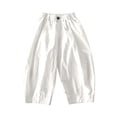 thumbnail image 5 of VBEWZET Kids Wide Leg Casual Pants, Elastic Waist Loose Fit Trousers with Pockets, Lightweight Air-Condition Pants for Boys & Girls White 7-8 Years, 5 of 6