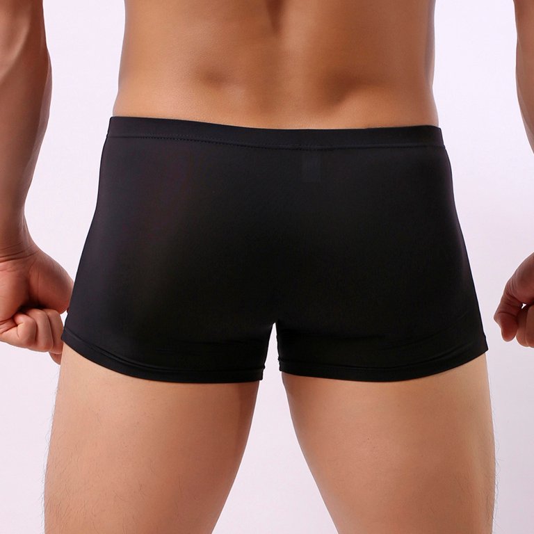 Men's Ice Silk Boxer Briefs Ultra Soft Comfortable and Breathable Quick Dry  Trunks Underwear