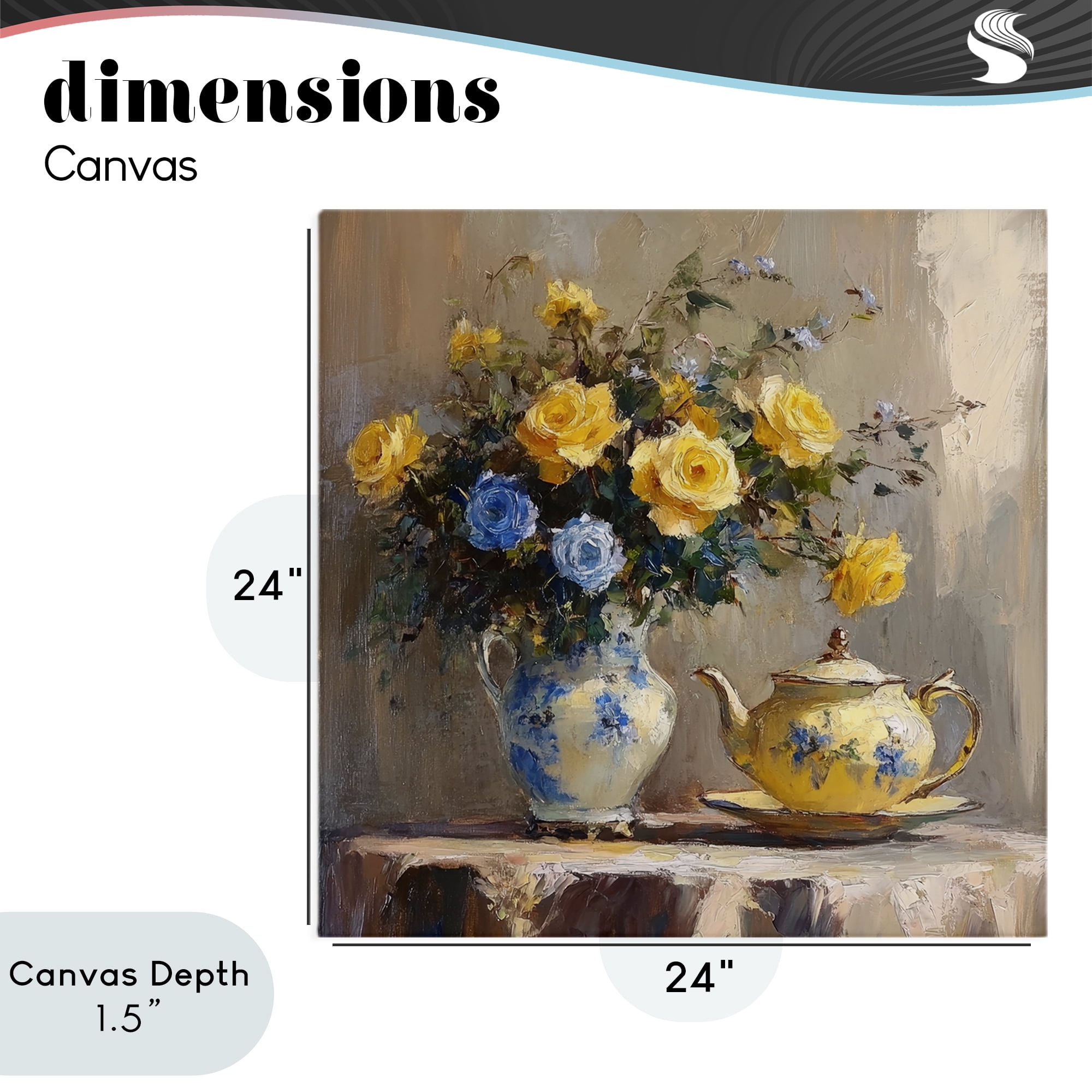 Stupell Industries Tea Time Blue & Yellow Bouquet Canvas Wall Art, design by Petal Prints Design