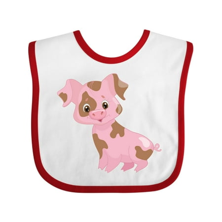 

Inktastic Cute Smiling Pig with Mud Splatter Boys or Girls Baby Bib