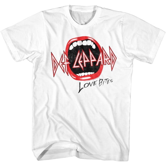 Def Leppard Mouth White Adult T-Shirt