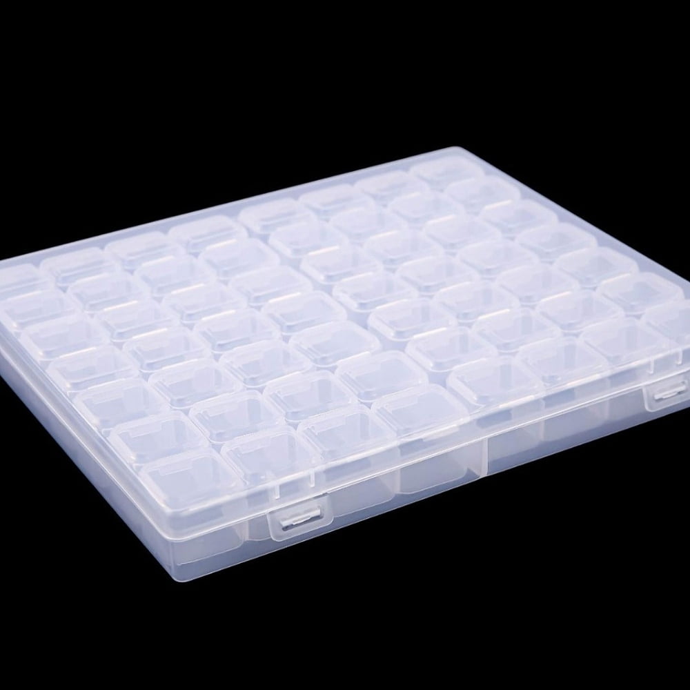 3sets Polypropylene(PP) Craft Organizer Case sets 56 Grids Bead Containers for Jewelry Small Accessories Rectangle Clear 21.2x17.5x2.7cm