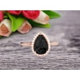 thumbnail image 1 of Pear Shape 1.75 Carat Black Diamond Moissanite Engagement Ring On 10k Rose Gold Halo Wedding Anniversary Promise Bridal Eternity Ring, 1 of 8