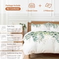 thumbnail image 6 of 3 Piece Teal Botanical Duvet Cover Set California King,Microfiber Comforter/Quilt Cover with Corner Ties and 2 Pillowcases,Sage Green Eucalyptus Leaves Watercolor Soft Bedding with Zipper Closure, 6 of 8
