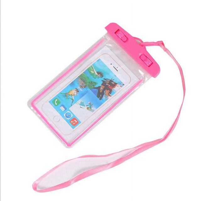 1pc Mobile Phone Waterproof Dustproof Bag, Universal Protective Bag For Cell Phone, Transparent Protector With Solid Color For Shower, Outdoor Activities, Rafting, Swimming, Diving, For Pool, Bathroom
