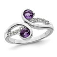 thumbnail image 1 of 7/10 Carat (CTW) AMETHYST & WHITE TOPAZ Bague en argent sterling, 1 of 4