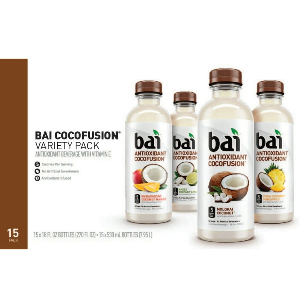 Bai Cocofusions Antioxidant Infusion Variety Pack (18 Ounce, 15 Pack