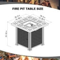 thumbnail image 5 of XXLYY Outdoor square Propane Fire Pit Table, 28-nch Patio Table with 50,000 BTU Burner, Decorative Volcanic Stones & Protective Cover for Outside Patio Deck Garden Backyard, 5 of 7