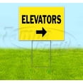 thumbnail image 1 of Elevators Right (18" x 24") Yard Sign, Includes Metal Step Stake, 1 of 6