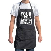 Apronmen, Funny Aprons for Men - Your Opinion - 100% Cotton with Pockets - Black Denim
