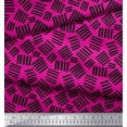 thumbnail image 2 of Soimoi Pink Poly Georgette Fabric Brush Stroke Abstract Print Fabric by Yard 52 Inch Wide, 2 of 3