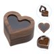 thumbnail image 3 of Caja de anillos de madera, caja de anillos en forma de corazón con una ranura, marrón, 3 of 7