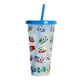 thumbnail image 2 of Ynlkorvg Glass&Bottle Creative Water Cup Football Cup PP Plastic Straw Cup Football Plastic Transparent Straw Cup 710ml Cold Change Temperature Sensitive Plastic Cup, 2 of 4