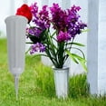 thumbnail image 3 of Huepoe T-Shape Detachable Plastic Flower Vase for Cemetery, Outdoor Grave - Lightweight, Durable, 25cm with Spike for Soil, 7.7cm Caliber, Park, Patio Decor, 3 of 8