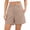 🔥 Khaki, variant on Gifts USSUMA Womens A Line Wide Leg Suit Shorts High Waist Five Inch Inseam Tailored Look with Pockets Pull On Elastic Waist Comfortable Chic Summer Office Casual Wear