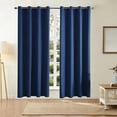 thumbnail image 4 of Dongrere 1 Panel Full Blackout Curtain Panel, Thermal Insulated Light Blocking Window Drape for Bedroom Living Room Home Decor, 29x63 Inch, Navy, 4 of 6
