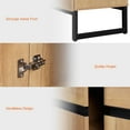 thumbnail image 5 of Wampat 106.3" Modern TV Stand for TVs up to 110 inch, Wood Entertainment Center TV Console with Storage Cabinets & Metal Base, Media Console Table for Living Room, Oak, 5 of 9