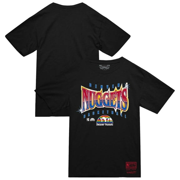Men's Mitchell & Ness  Black Denver Nuggets Worldwide Collection Glow Up T-Shirt