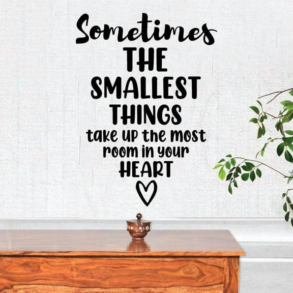Sometimes The Smallest Things Take Up The Most Room In Your Heart Quote Room Bedroom Wall Vinyl Wall Decal Wall Sticker Wall Art Decoration Design Wall Décor Home Room Wall Décor Size (40x40 inch)