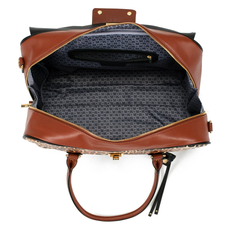 BADGLEY MISCHKA Leopard Travel Tote Weekender Bag