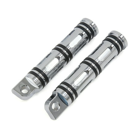 Edge Billet - Chrome Billet CNC Edge Cut Male Mount Motorcycle Foot Pegs For Harley Davidson