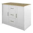thumbnail image 6 of Twin Star Home 48" Traditional Kitchen Island with Butcher Block Top, Brilliant White, 6 of 8