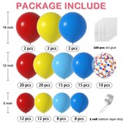 Balloon Arch Garland Kit with Matte Yellow Red Blue Confetti Light Blue Balloons for Theme Birthday Party Theme Party Baby Shower Party Decorations